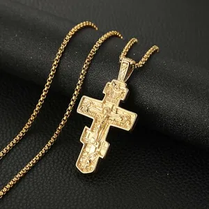 Eastern Orthodox Cross Chain, stainless steel, another view