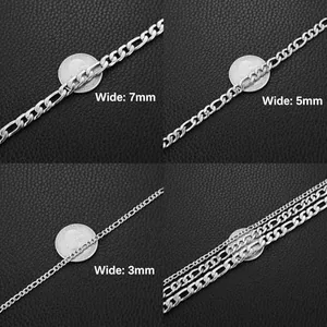 Chain, gold-plated steel, Figaro link, gold, another view