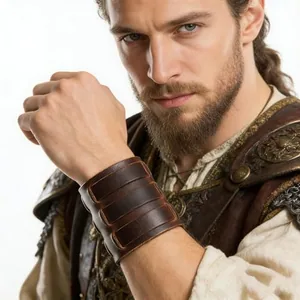Strap Gauntlets, leather, another view
