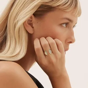 Open Ring, gold-plated steel, gold, another view