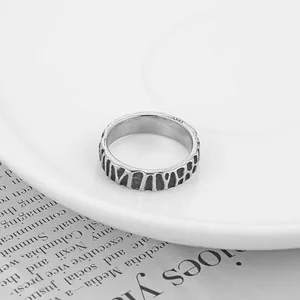 Forged Texture Narrow Ring, stainless steel, another view
