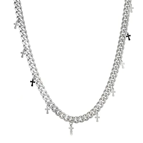 Streetwear Pendant, stainless steel, curb chain, silver