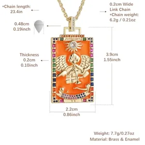 Tarot Cards Pendant, gold-plated steel, gold, another view