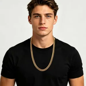 Chain, stainless steel, Cuban link, 9 mm, another view