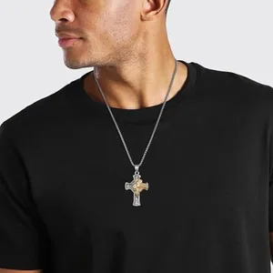 Cross Pendant, stainless steel, silver, another view