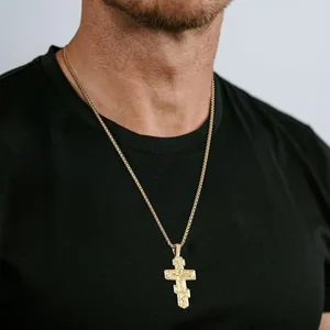 Eastern Orthodox Cross Chain, stainless steel, another view