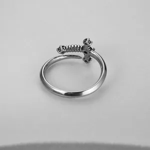 Sword Ring, stainless steel, silver, another view