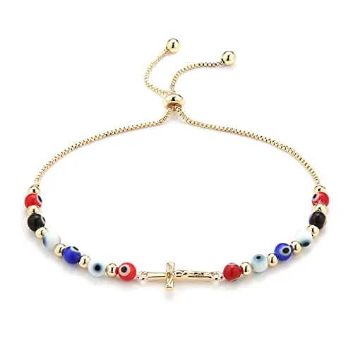 Evil Eye Bracelet, gold-plated steel, gold