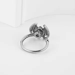 Bat Fidget Spinner Ring, stainless steel, another view