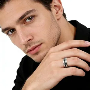 Edge Blades Ring, stainless steel, another view