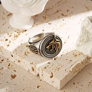 Viking Wolf Ring, stainless steel, another view