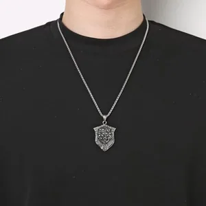 Lion Head Pendant, stainless steel, another view