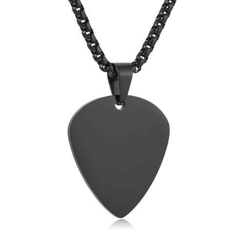 Guitar Pick Pendant, stainless steel, gold