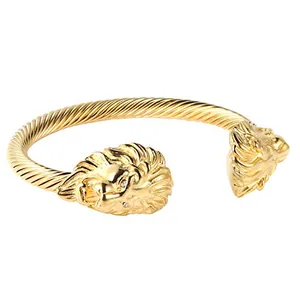 Lion Bangle, gold-plated steel, gold, another view