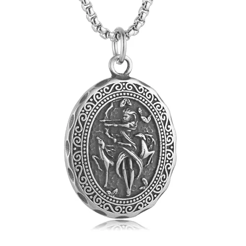 Antique Pendant, stainless steel, silver