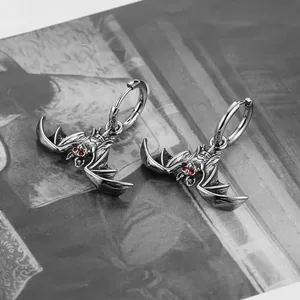Bat Earrings, stainless steel, another view