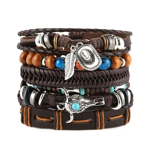 Braided Cuff Bracelet, leather, rope chain
