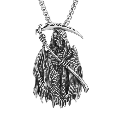 Grim Reaper Pendant, stainless steel
