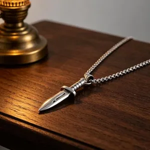 Dagger Knife, stainless steel, box chain, another view