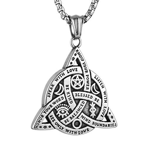 Celtic Witches Trinity Pendant, stainless steel