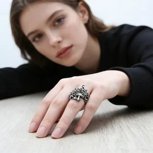 Medusa Ring, stainless steel, another view