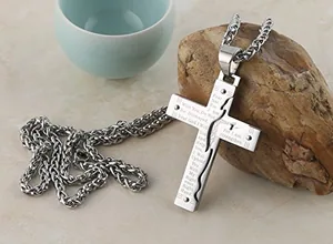 Lord's Prayer Pendant, stainless steel, another view