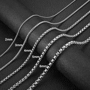 Chain, stainless steel, box link, 2–6 mm, another view