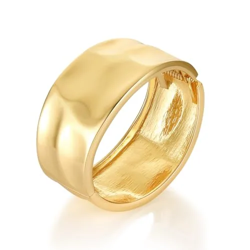 Chunky Bangle, gold-plated steel, gold