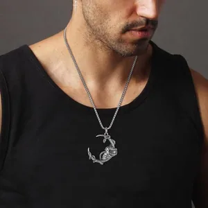 Snake Pendant, stainless steel, another view