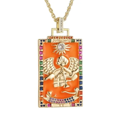 Tarot Cards Pendant, gold-plated steel, gold