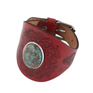 Turquoise Bracelet, leather, another view