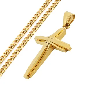 Cross Pendant, stainless steel, silver, another view
