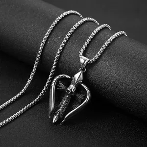 Angel Wing Pendant, stainless steel, another view