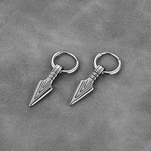 Sword Dangle Earrings, stainless steel, another view