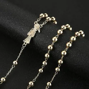 Santa Muerte Rosary, gold, another view