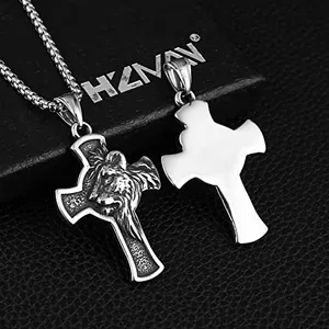 Cross Pendant, stainless steel, silver, another view
