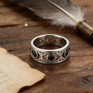 Band Ring, stainless steel, black, another view