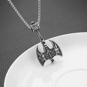 Viking Axe Pendant, stainless steel, another view