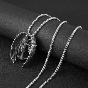 Angel Wing Pendant, stainless steel, another view