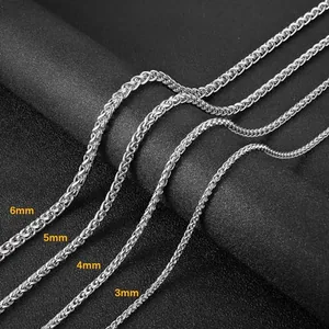 Chain, stainless steel, wheat link, 3 mm, another view