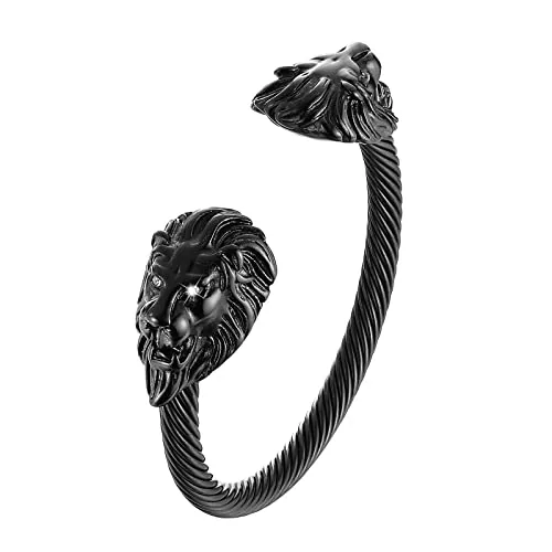 Lion Bangle, gold-plated steel, gold