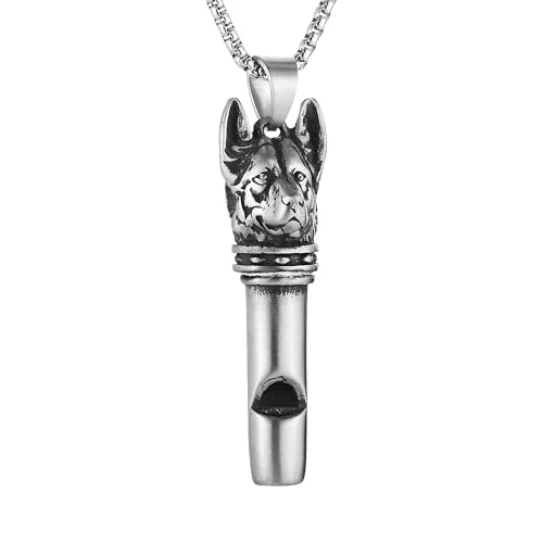 Viking Wolf Head Whistle, stainless steel