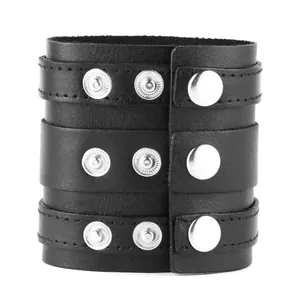 Viking Cuff Bracelet, leather, another view