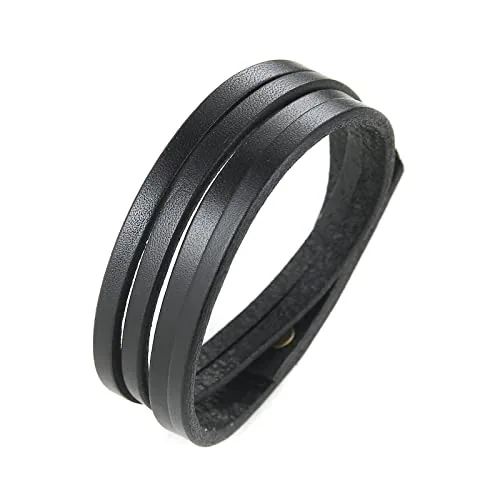 Wrap Wristband, leather, black