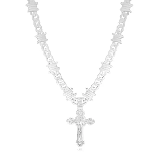 Clear Acrylic Jesus Pendant, Cuban chain