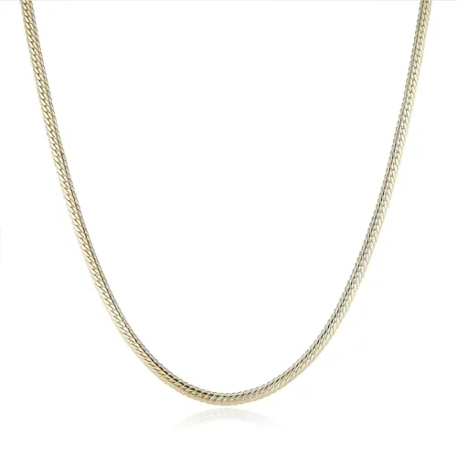Snake Chain, gold-plated steel, Figaro link, 24 in, gold