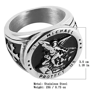Michael Archangel Ring, stainless steel, another view