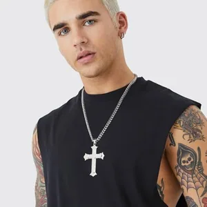 Christian Faith Cross Pendant, stainless steel, another view
