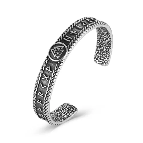 Viking Valknut Odin Bangle, stainless steel, 11 mm