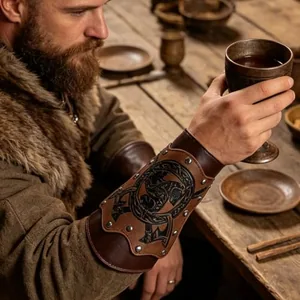Archery Arm Bracers, leather, another view